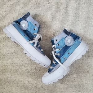 Platform Converse Denim patchwork size 8